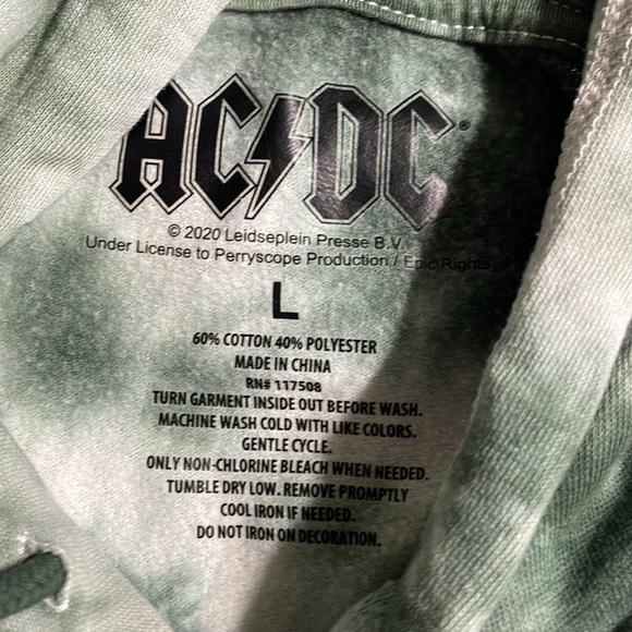 AC/DC hooded tie dyed sweatshirt L - Picture 6 of 6